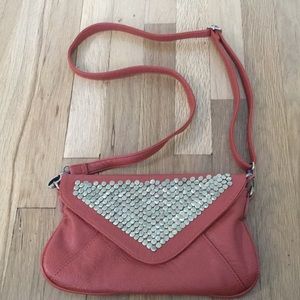 Red-Brown Clutch with Gold Detail